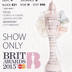 2015 - Brit Awards merchandise - Concertticket
