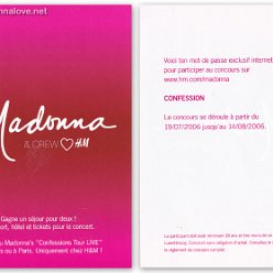 2006 - H&M Collection Madonna & Crew love H&M - A6 promotional flyer (France)