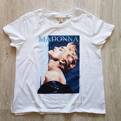 2018 H&M Madonna T-shirt white True Blue