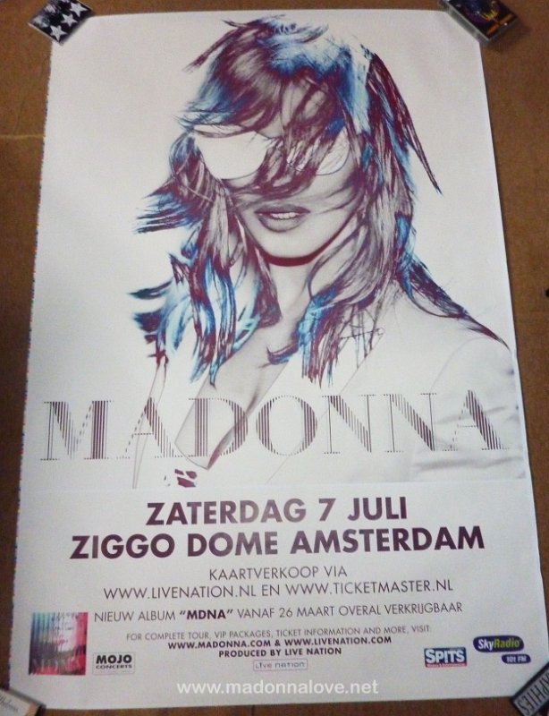 2012 - MDNA tour merchandise - Amsterdam official promotional poster
