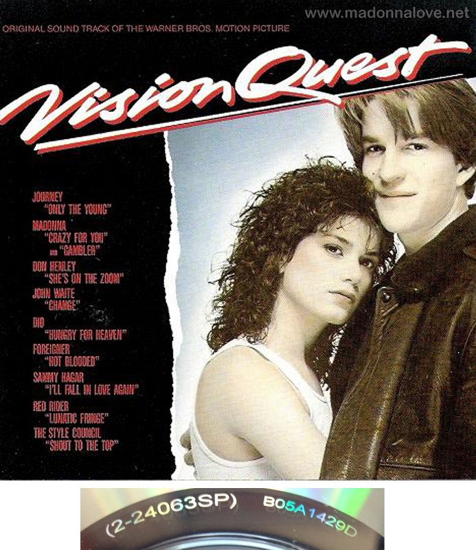 1987 Vision Quest official soundtrack - Cat.Nr 9 24063-2 - USA ((2-24063SP) BO5A1429D on back of CD)