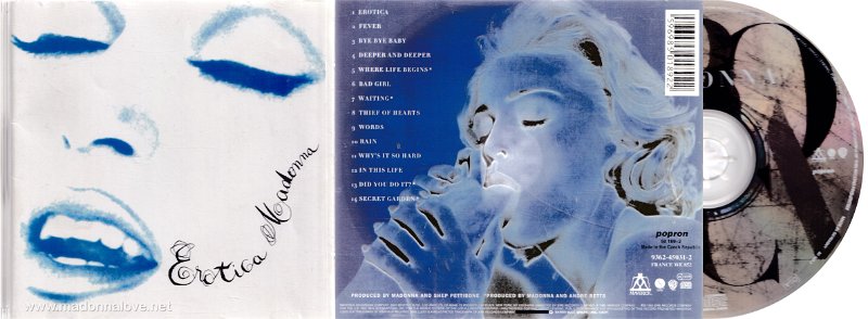 1992 Erotica - Cat.Nr. 9362-45031-2 - Czech Republic - CD made in Czechoslovakia (Popron 50 189-2 on back insert)