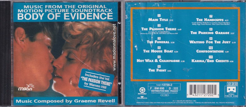1993 Body of Evidence (music from the original motion picture soundtrack) - Cat.Nr. 7432112720-2 - Switzerland
