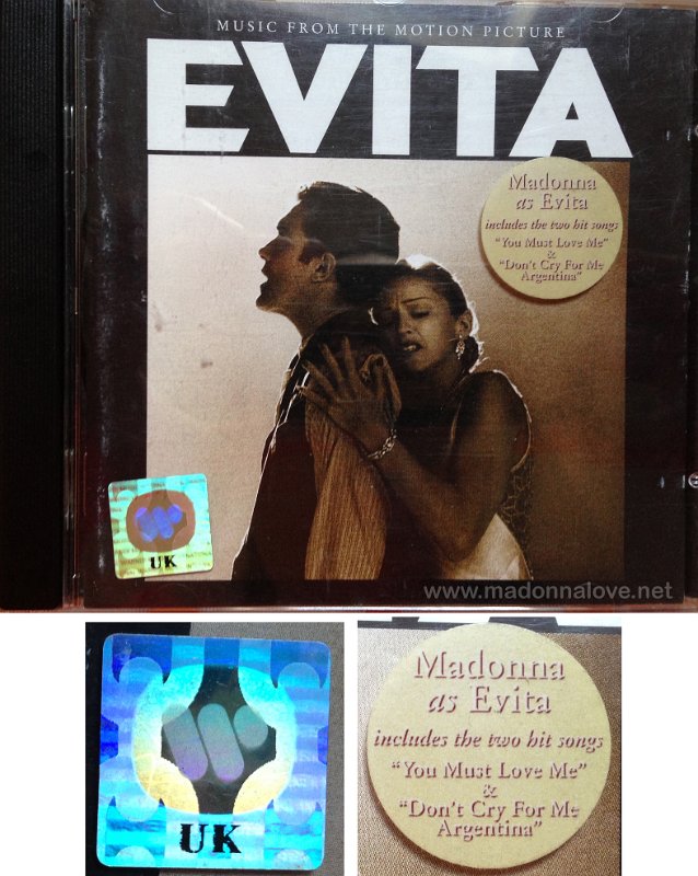 1996 Evita - Cat.Nr. 9362 46432-2 - UK (UK on foil sticker + 936246432-2 WME on back of CD)