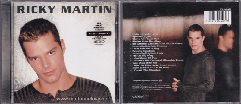 1999 Ricky Martin (Track 5 - Be Careful (Cuidado Con Mi Corazón) Performed by Ricky Martin and Madonna) - Cat.Nr. 494406-2 - Germany
