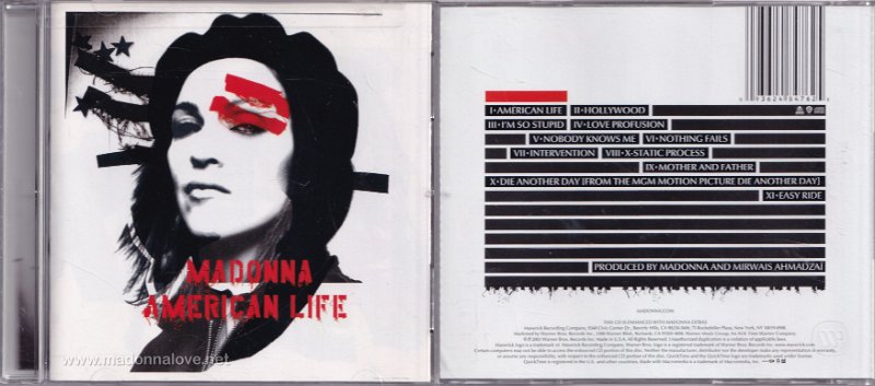 2003 American life (Clean version)- Cat.Nr. 48476-2 - USA (1-48476 ECD01 on back of CD)