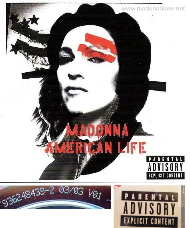2003 American life - Cat.Nr. 9362-48439-2 - Germany (9362-48439-2 on back of CD + parental advisory on cover)