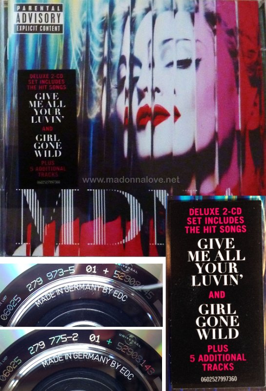 2012 MDNA Limited Edition 2CD - Cat.Nr. 060252799 7360 - Germany (disc 1 06025 279 973-5, disc 2 06025 279 775-2)