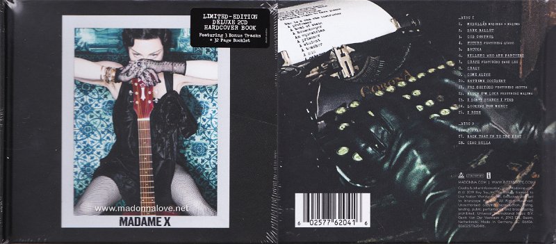 2019 Madame X  (Limited Edition Deluxe 2CD Hardcover Book) - Cat. Nr. 00602577620416 - Europe