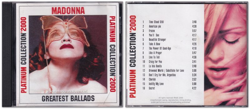 2000 Platinum collection 2000 - Madonna Greatest ballads