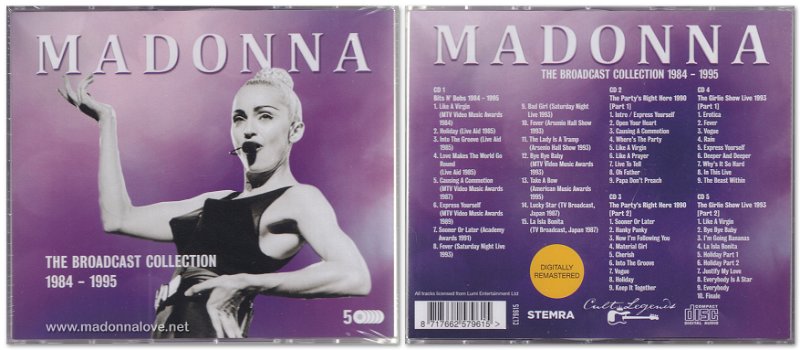 2019 Madonna The broadcast collection 1984 - 1995 - 5CD boxset - Cat. Nr. 8717662579615 - UK