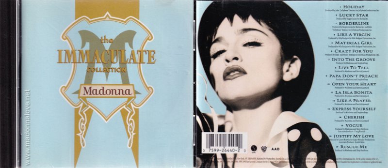 1990 The immaculate collection - Cat.Nr. 9 26440-2 - USA (1 26440-2 SRC##13 on back of CD)