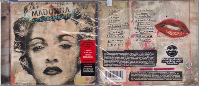 2009 Celebration (1CD) - Cat. Nr. 289404-2 - USA (1 289404-2 TEXT 01 Z81880 M1S2 on back of CD)