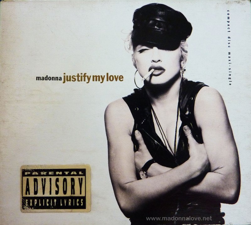 1991 Justify my love - CD maxi single (5-trk) - Cat.Nr. 9 21820-2 - USA (Digipack with 'Parental Advisory explicit lyrics' sticker)