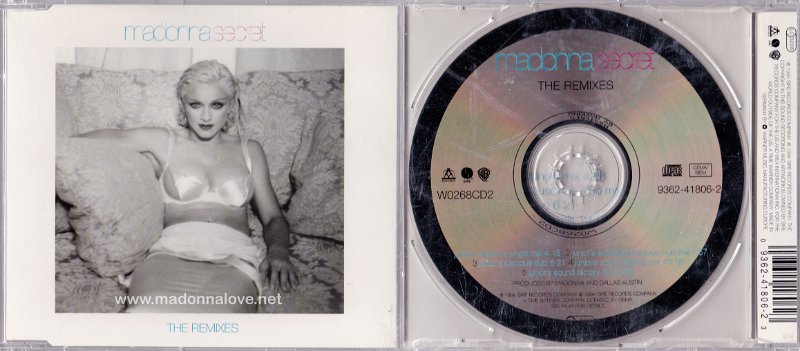 1994 Secret the remixes - CD maxi single (5-trk) - Cat.Nr. W0268CD2 - UK (W0268CD2 Mastered by Mayking on back of CD)