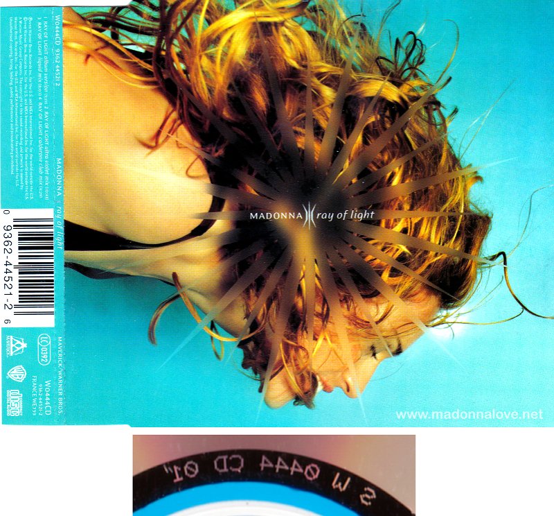 1998 Ray of light  - CD maxi single (4-trk) - Cat.Nr. WO444CD - UK (S W 0444 CD 01 Disctronics on back of CD)