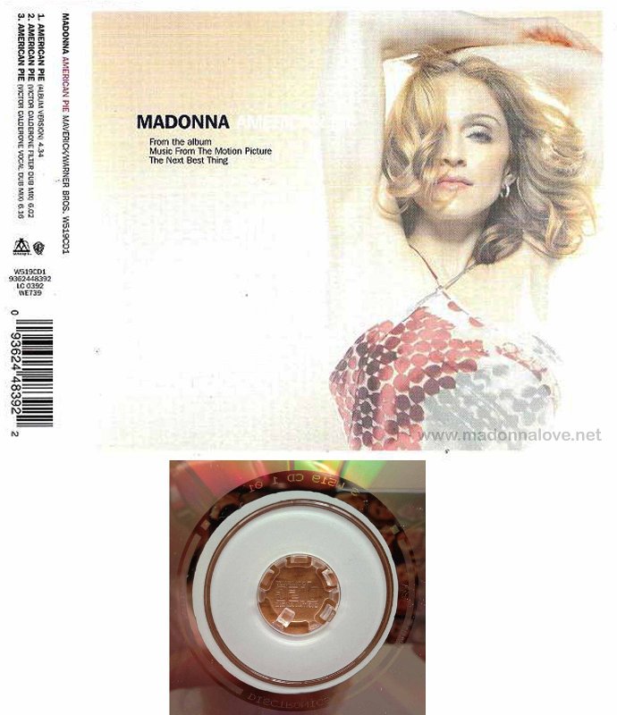 2000 American pie  - CD maxi single (3-trk) - Cat.Nr. W519CD1 - UK (S W519 CD 1 01 Disctronics on back of CD)