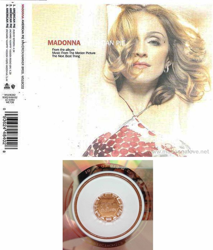 2000 American pie  - CD maxi single (3-trk) - Cat.Nr. W519CD2 - UK(S W 519 CD 2 01 Disctronics on back of CD)