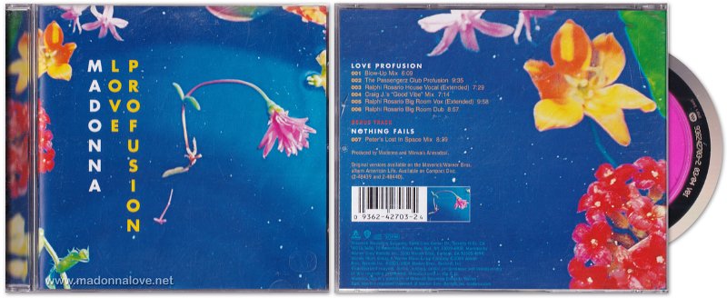 2003 Love profusion  - CD maxi single compact disc EP (7-trk) - Cat.Nr. 9362-42703-2 - Germany (936242703-2 03_04 V01 on back of CD)