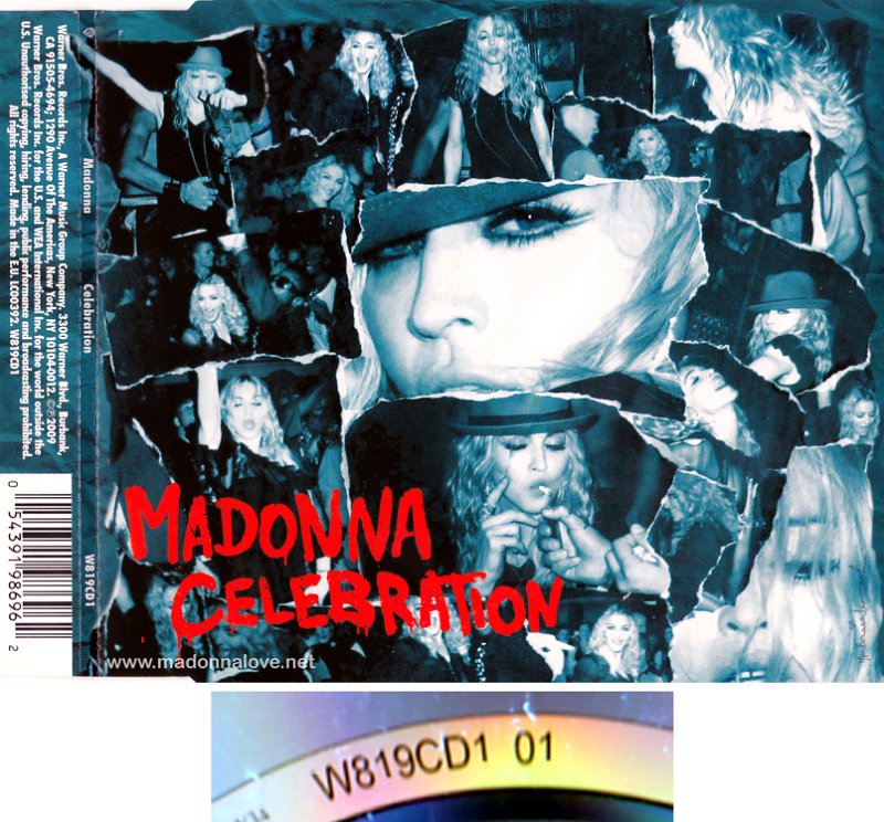 2009 Celebration - CD maxi single (1-trk) -  Cat.Nr. W819CD1 - UK (W819CD1 01 Sony DADC on back of CD)