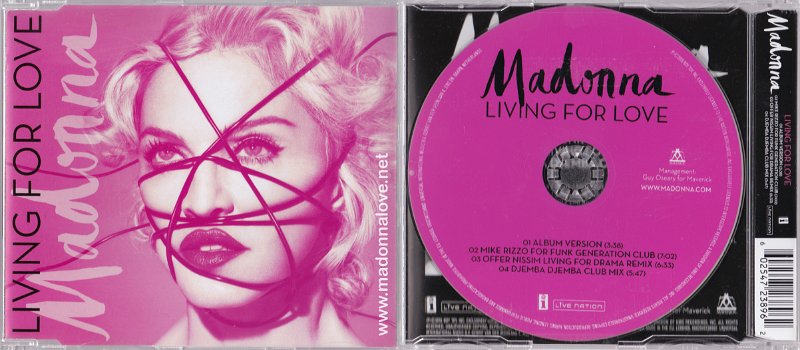 2015 Living for love - CD maxi single (4-trk) -  Cat.Nr. 0602547238962 - UK (Sony DADC Universal logo IFPI LY34 4723896 01 IFPI AEW22 on back of CD)