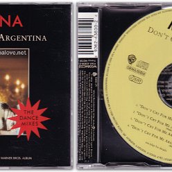 1996 Don't cry for me Argentina The dance mixes - CD maxi single (4-trk) - Cat.Nr. 9362 43830-2 - Germany (936243830-2 WME on back of CD)