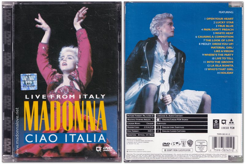 1988 Madonna Live from Italy Ciao Italia - Cat. Nr. 7599-38141-2 - Germany (edition 1)