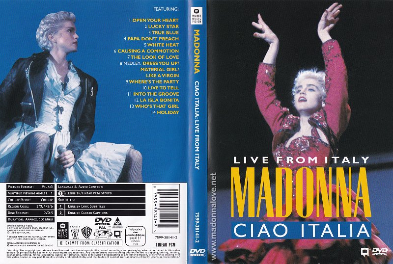 1988 Madonna Live from Italy Ciao Italia - Cat. Nr. 7599-38141-2 - Germany (edition 2)