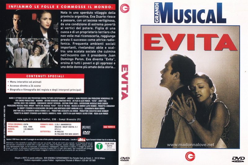 1996 Evita (Grandi Musical edition) - Cat. Nr. SIAE VIDVD10 - Italy