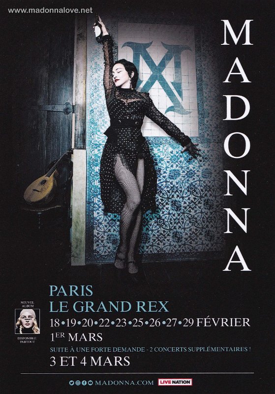2020 Flyer Madame X tour Paris (Lucky Records)