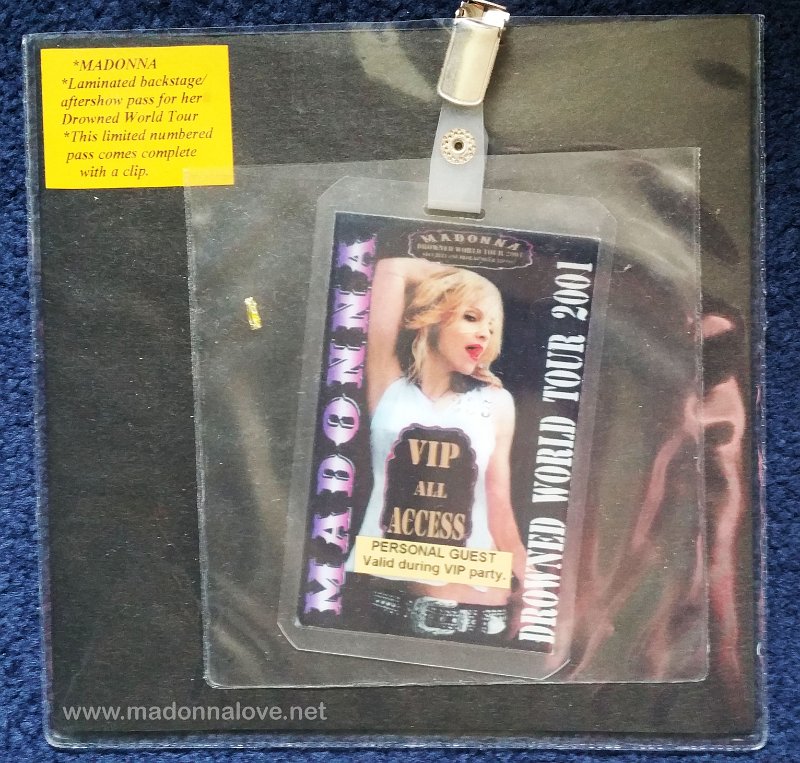 Drowned world tour unofficial backstage pass
