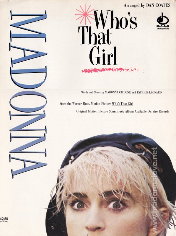1987 Who's that girl official music sheet