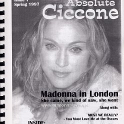 Absolute Ciccone fanzine (issue 1 - Spring 1997) - UK