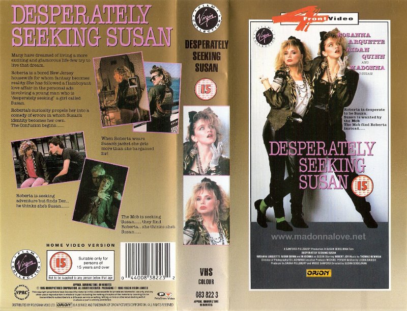 VHS 1985 Desperately Seeking Susan - Cat.Nr. 083 822 3 - UK