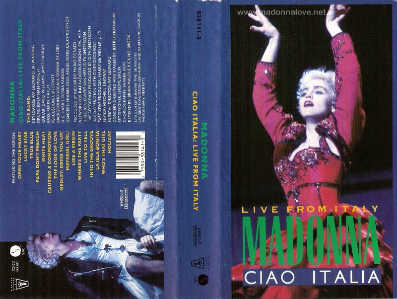 VHS 1987 Live from Italy - Madonna Ciao Italia - Cat.Nr. 938141-3 - Germany