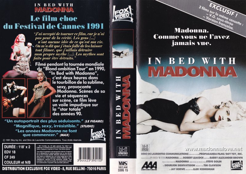 VHS 1991 In bed with Madonna - Cat.Nr. 3395 15 SECAM - France