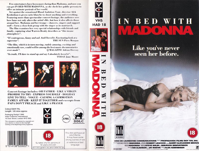 VHS 1991 In bed with Madonna - Cat.Nr. MAD 18 - UK