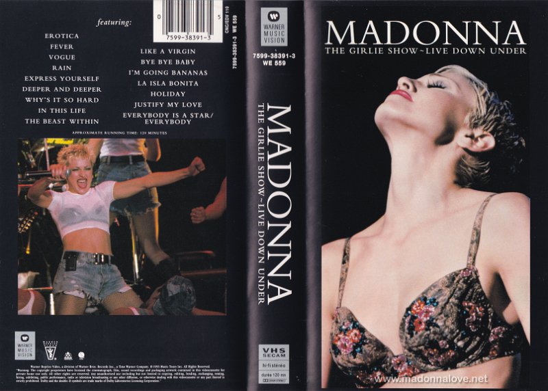 VHS 1993 Madonna The girlie show - Live down under - Cat.Nr. 7599-38391-3 - France