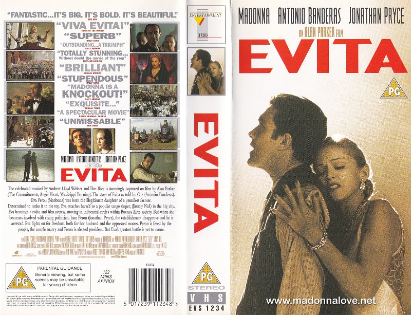 VHS 1997 Evita - Cat.Nr. EVS 1234 - UK