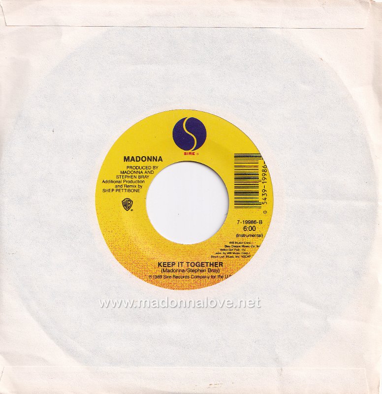 1990 Keep it together - Cat.Nr. 7-19986 - USA (Jukebox single)