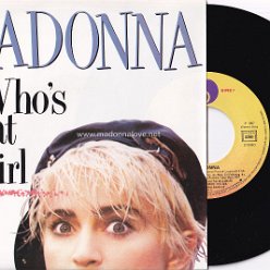 1987 Who's that girl - Cat.Nr. 928 341-7 - France (SACEM on record label + Dark Purple text on sleeve)