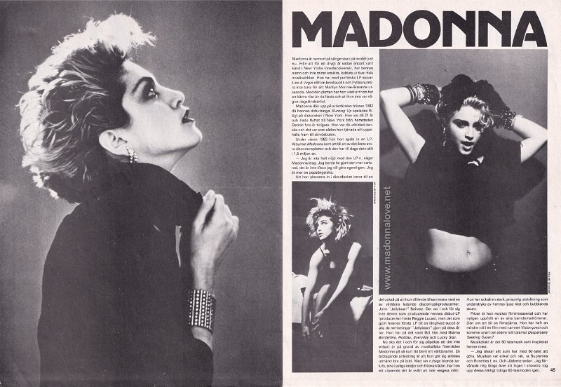 1984 - January - Rock Poster - Sweden - Madonna