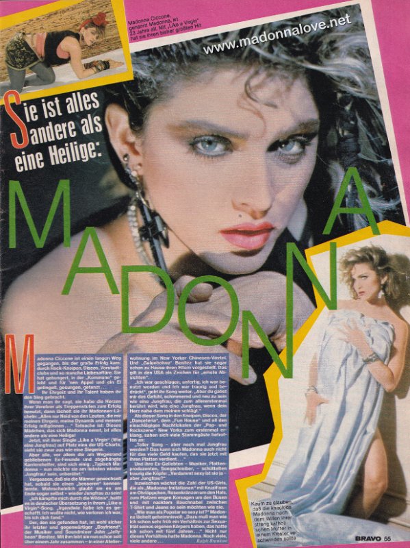 1985 - January - Bravo - Germany - Sie ist alles andere als eine Heilige Madonna
