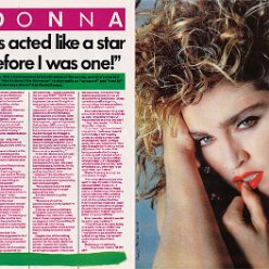1985 - Unknown month - Unknown magazine - UK - Madonna - I always acted like a star even before I was one!