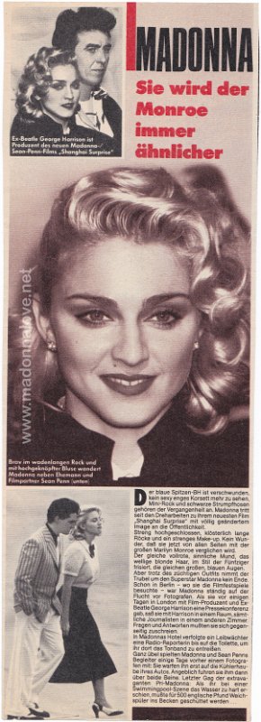 1986 - Unknown month - Bravo - Germany - Madonna sie wird der Monroe immer ahnlicher