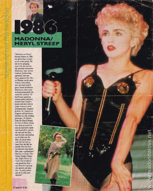 1986 - Unknown month - Margriet - Holland - 1986 Madonna _ Meryl Streep