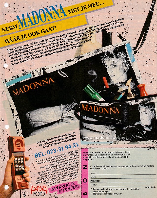 1986 - Unknown month - Popfoto - Holland - Neem Madonna met je mee… waar je ook gaat!