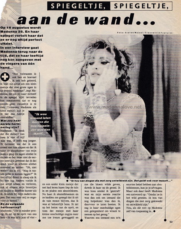 1986 - Unknown month - Unknown magazine - Holland - Spiegeltje spiegeltje aan de wand