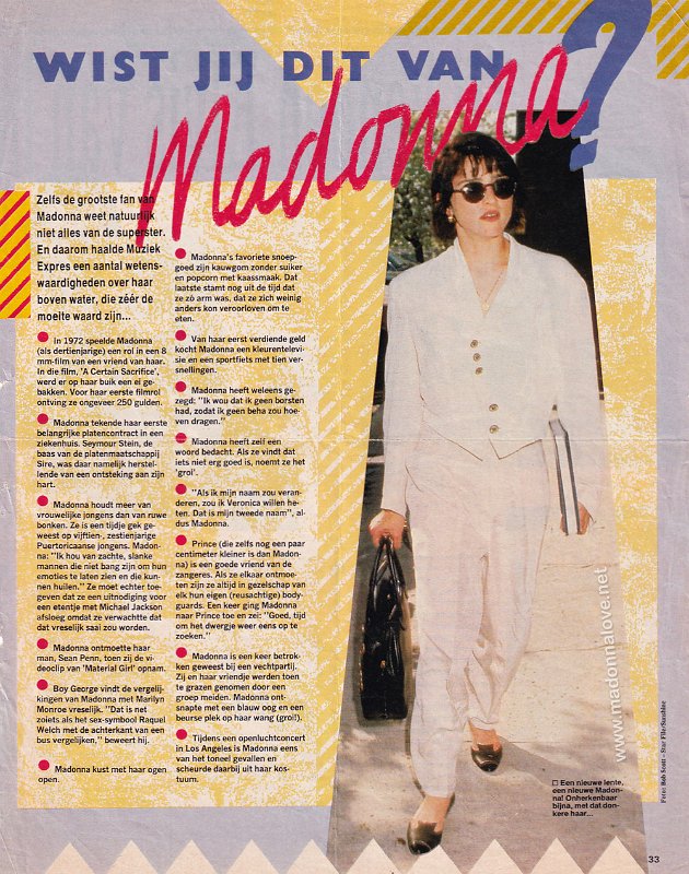 1988 - Unknown month - Muziek Express - Holland - Madonna - Wist jij dit van Madonna