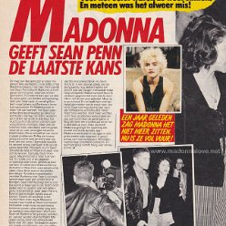 1988 - Unknown month - Popfoto - Holland - Madonna geeft Sean Penn de laatste kans